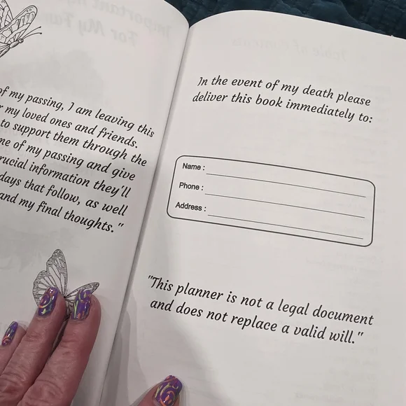 Floral End of Life Organizer Planner - Picture 3 of 11